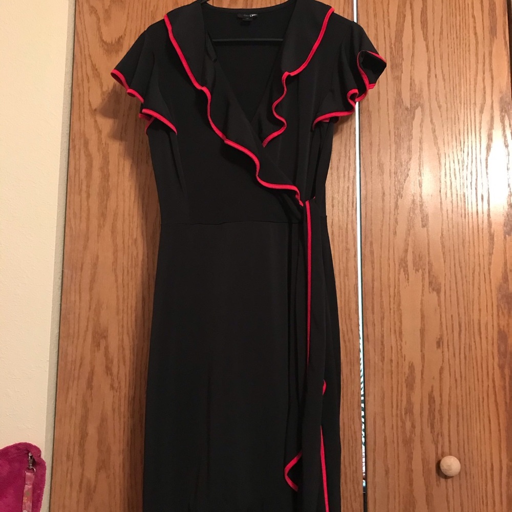 BLACK with PINK trim dress